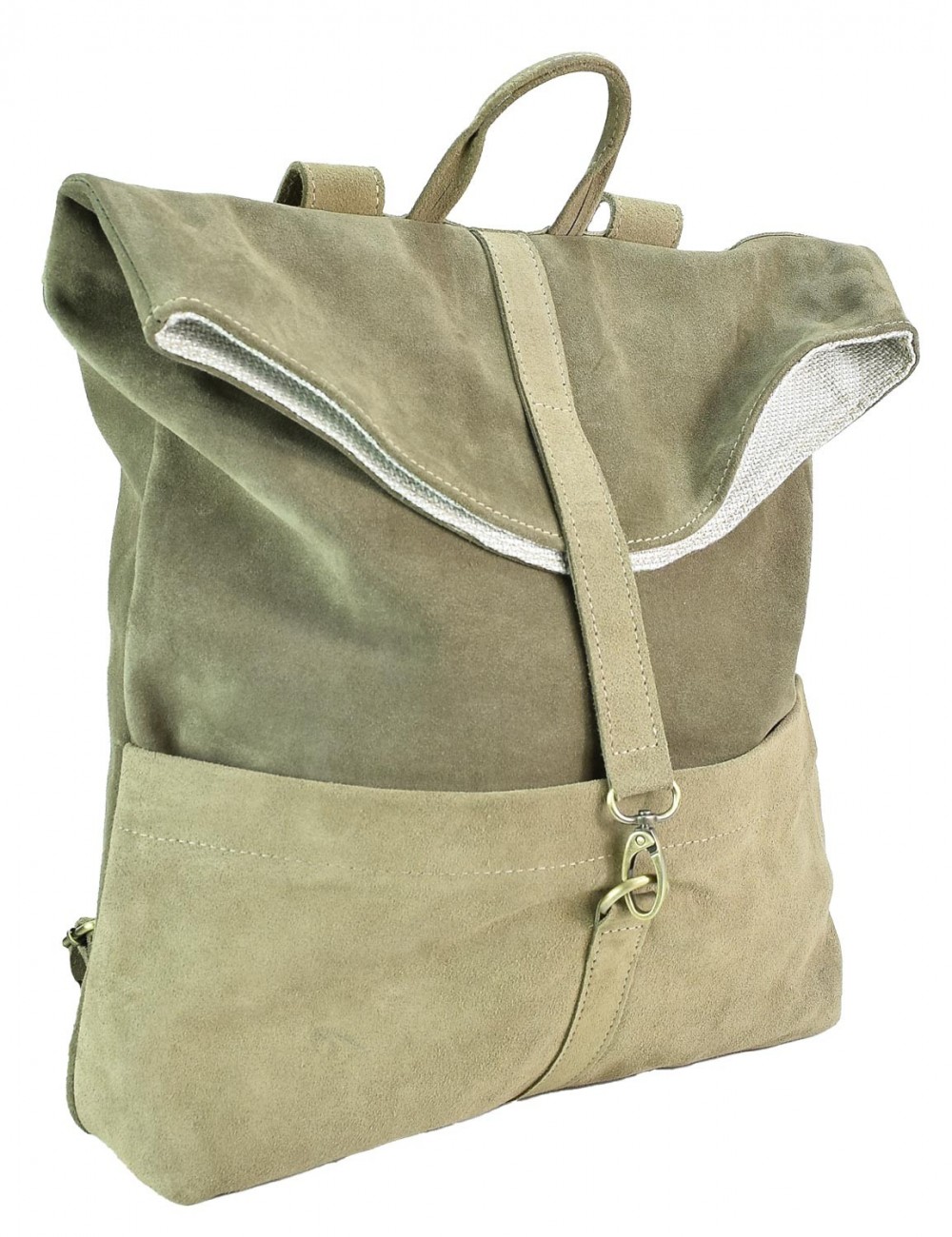 Lederrucksack Beige